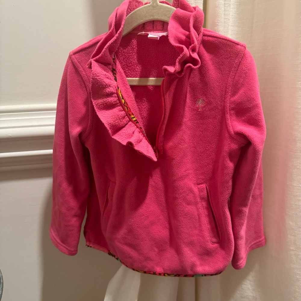 Girls Lilly Pulitzer Pink Fleece 1/4 zip Size 4